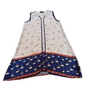 NAIF Women's‎ Sleeveless Dress Polka Dots/Flamingoes Knee Length - Size Large
